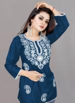 Rayon Rama Casual Wear Embroidery Work Readymade Kurti